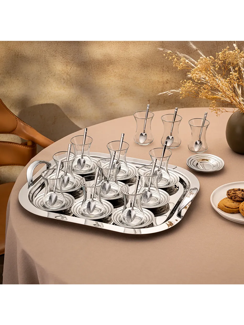 Gri Özgün 40 Parça Çay Seti-7