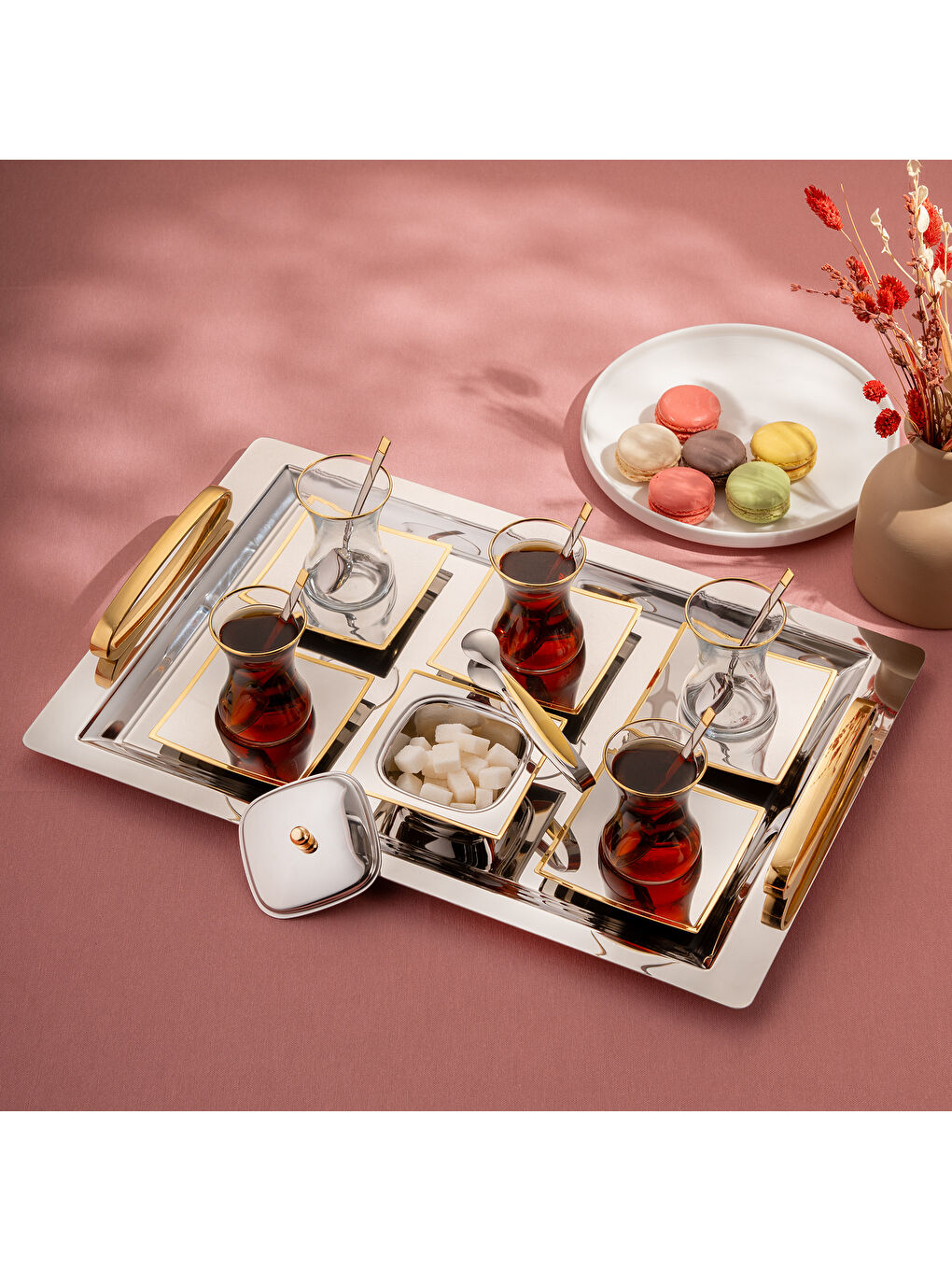 Gri Lukas 40 Parça Çay Seti-6