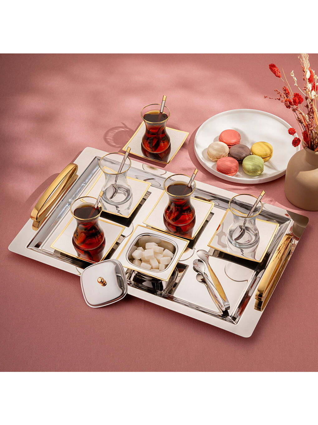 Gri Lukas 40 Parça Çay Seti-7