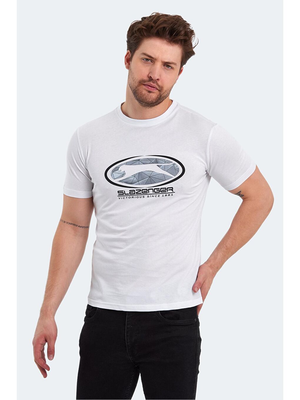 SLAZENGER Beyaz PACKER Erkek T-Shirt Beyaz