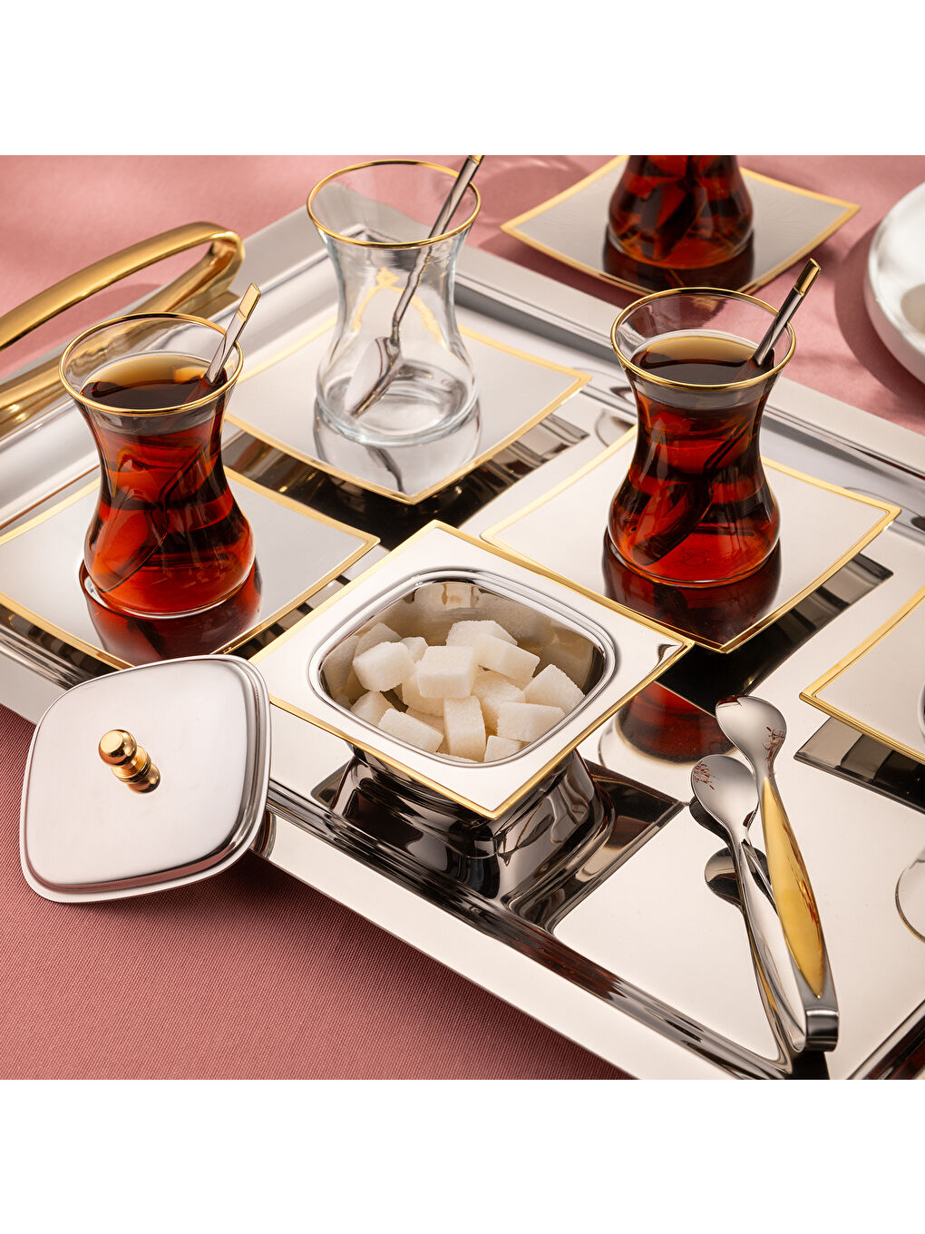 Gri Lukas 40 Parça Çay Seti-8