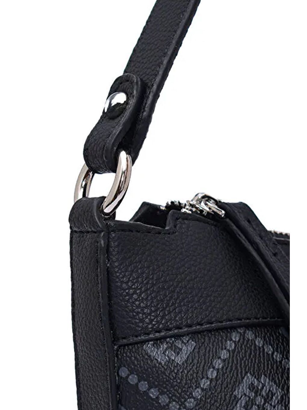 Siyah Kadın Luvi Monogram Baget Omuz Çantası-4