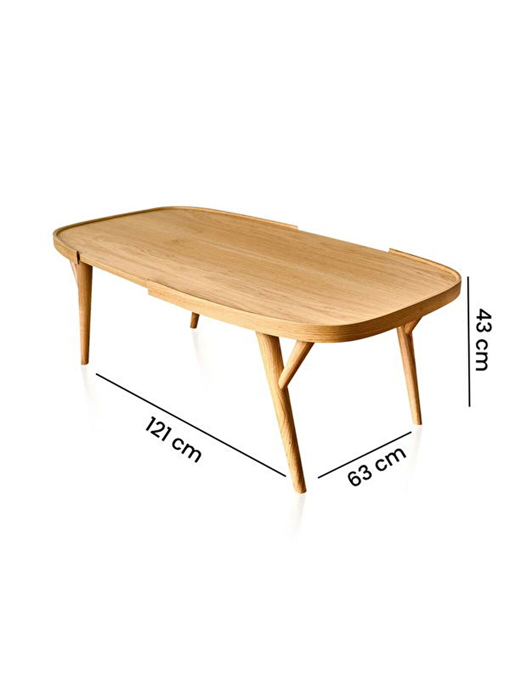 Kahverengi Ema Orta Sehpa - Meşe - 43x63x121 cm-5