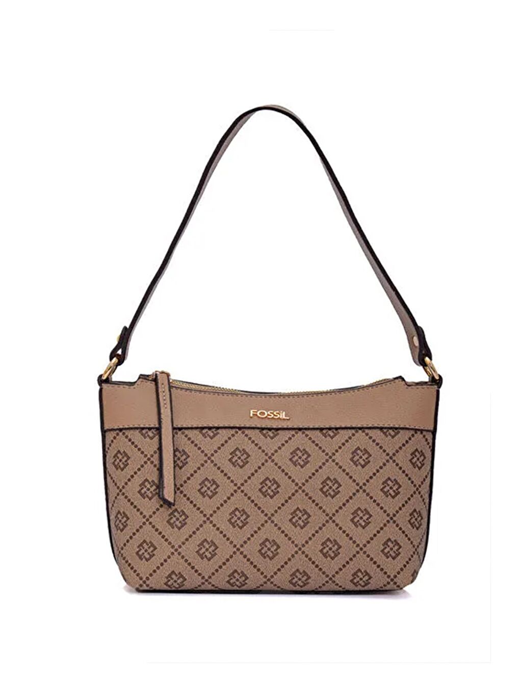 Bej Kadın Luvi Monogram Baget Omuz Çantası