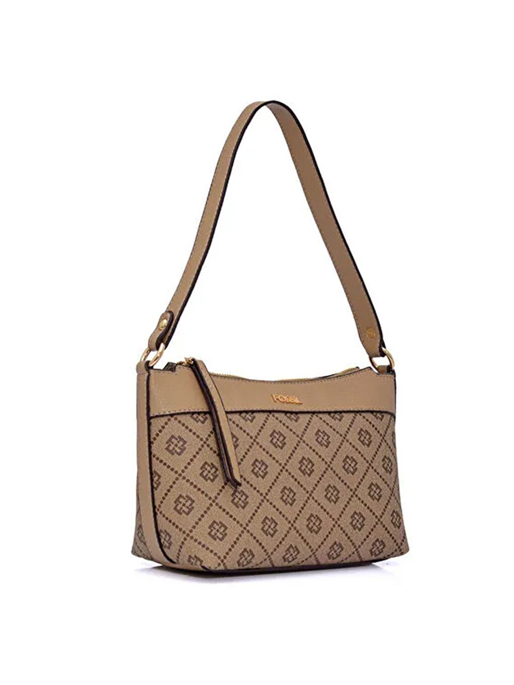 Bej Kadın Luvi Monogram Baget Omuz Çantası-1