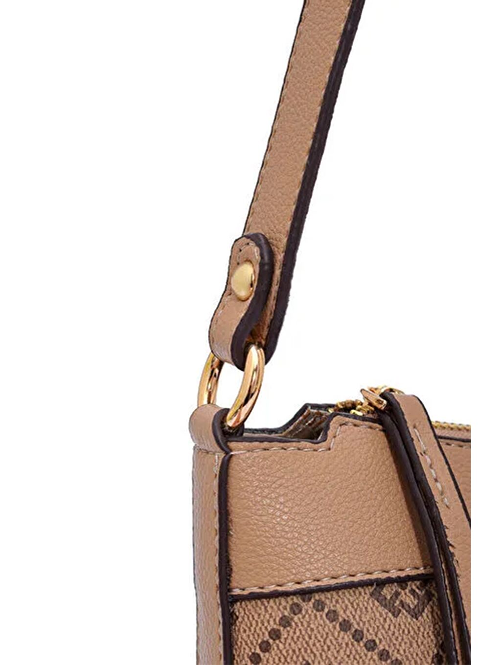 Bej Kadın Luvi Monogram Baget Omuz Çantası-2