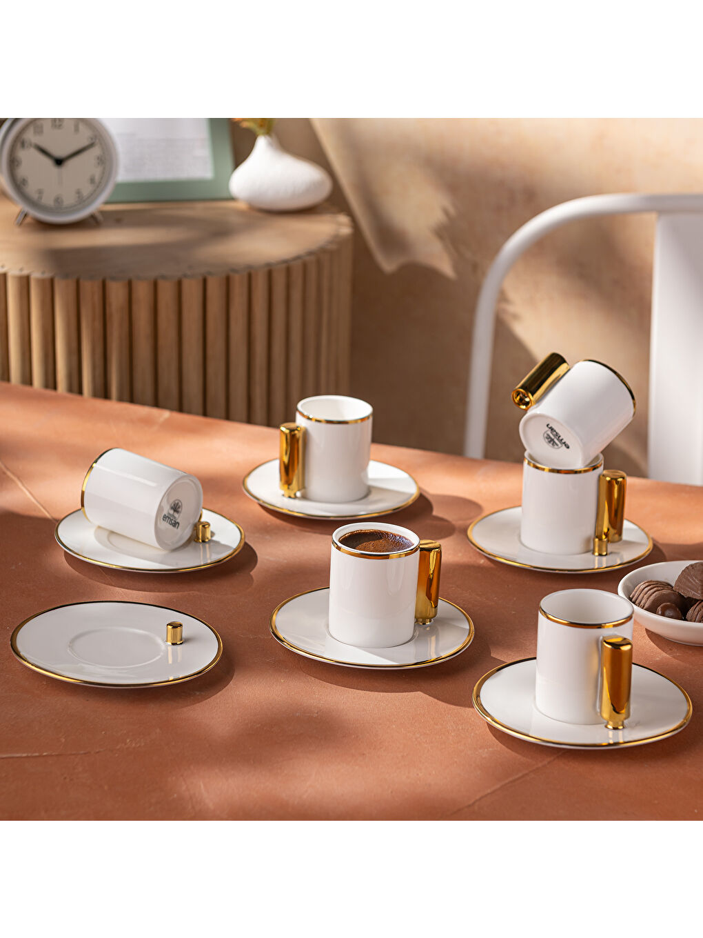 Sarı Modern 80 ml 6'lı Kahve Fincan Takımı-6