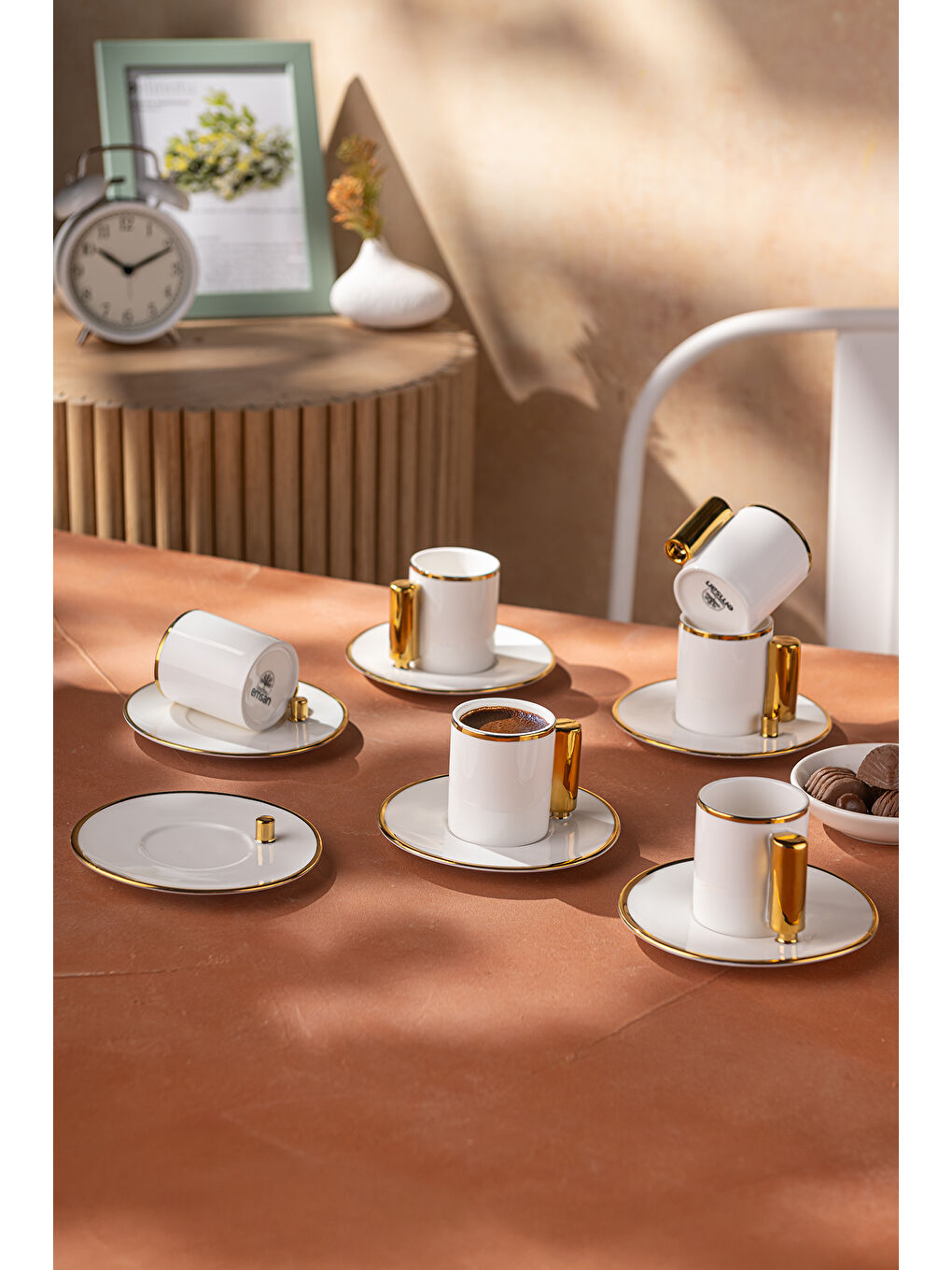 Sarı Modern 80 ml 6'lı Kahve Fincan Takımı-1