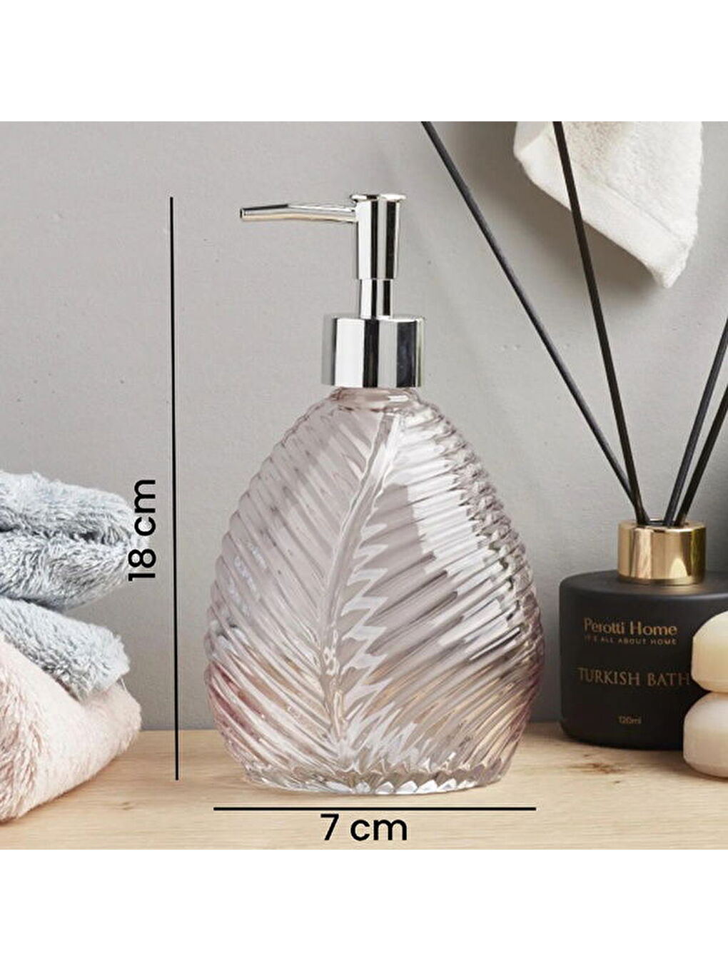 Karışık Leaf Cam Sıvı Sabunluk - Asorti - 18 cm-4