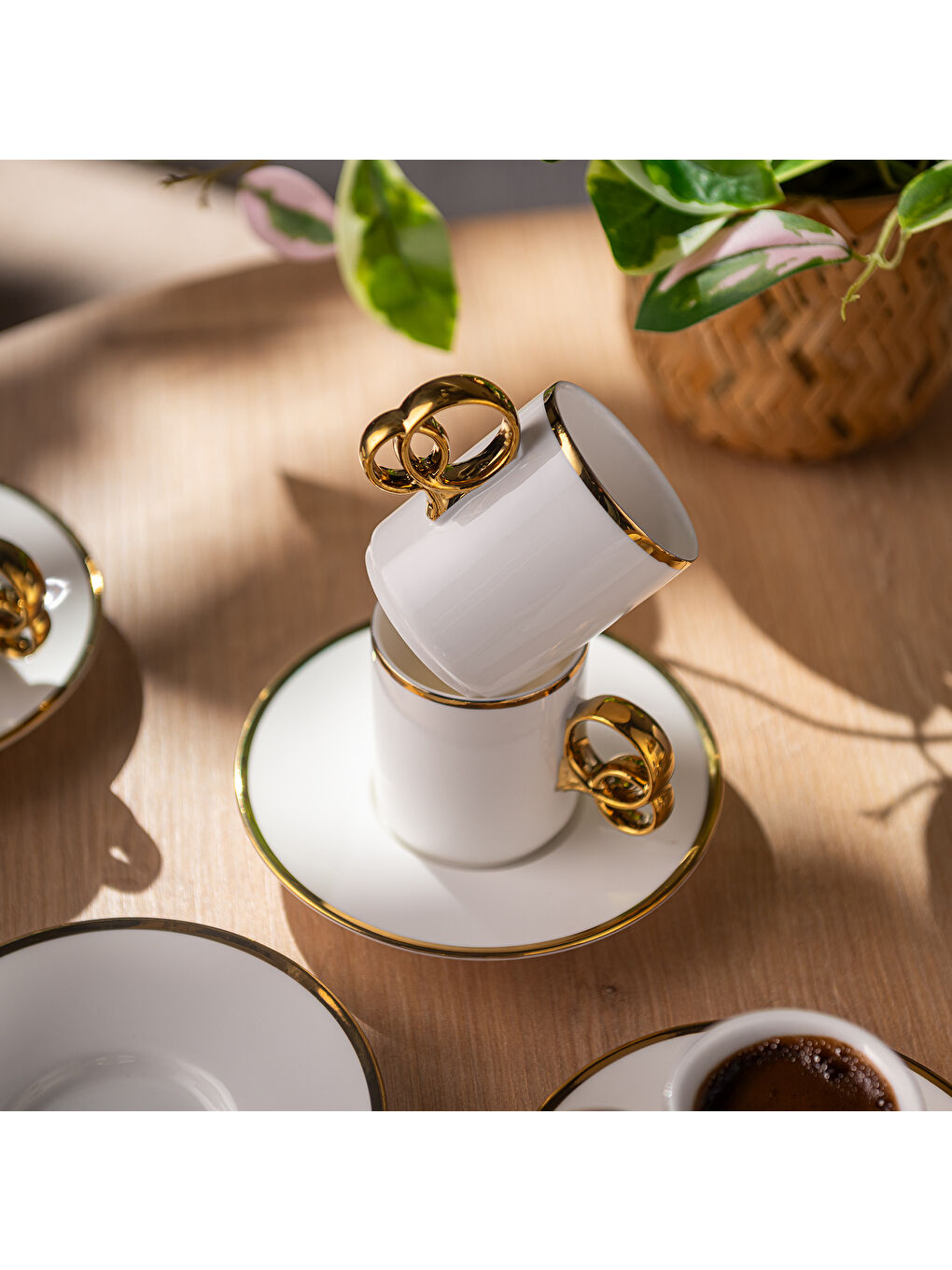 Sarı Wedding 90 ml 6'lı Kahve Fincan Takımı-10