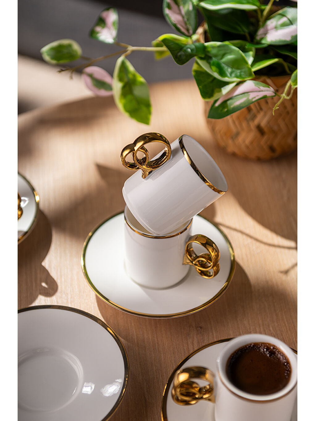 Sarı Wedding 90 ml 6'lı Kahve Fincan Takımı-5