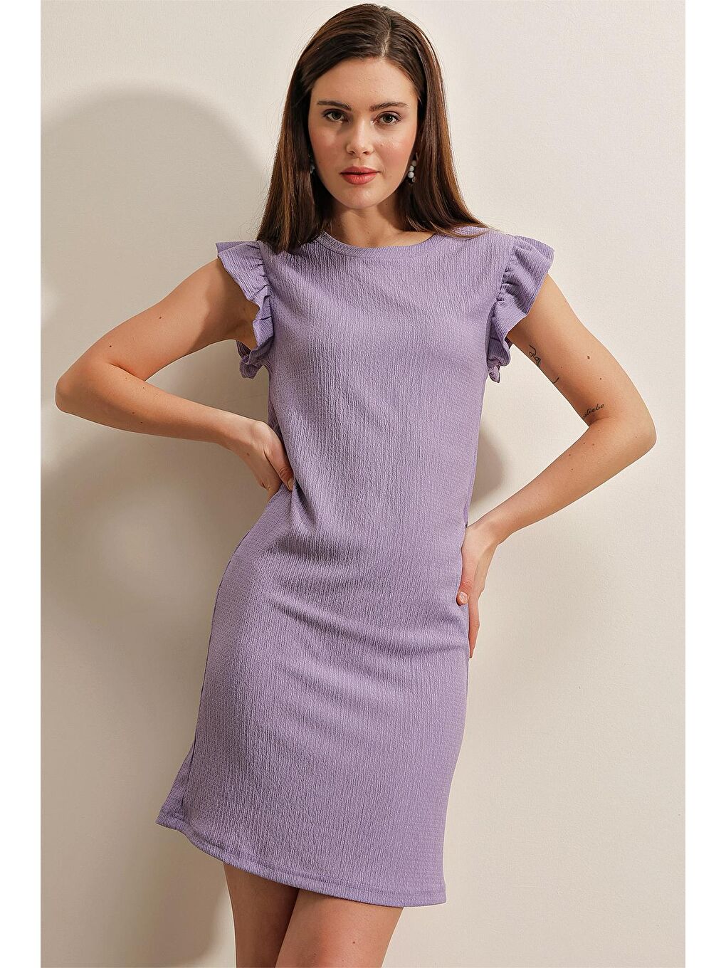 2338 Örme Elbise - Lila