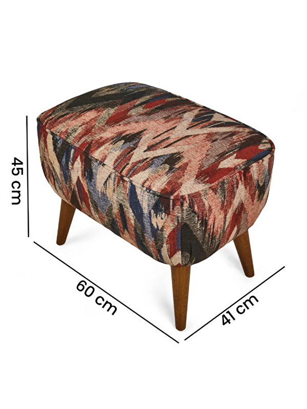 Karışık Retro Puf - Renkli - 45x41x60 cm-4