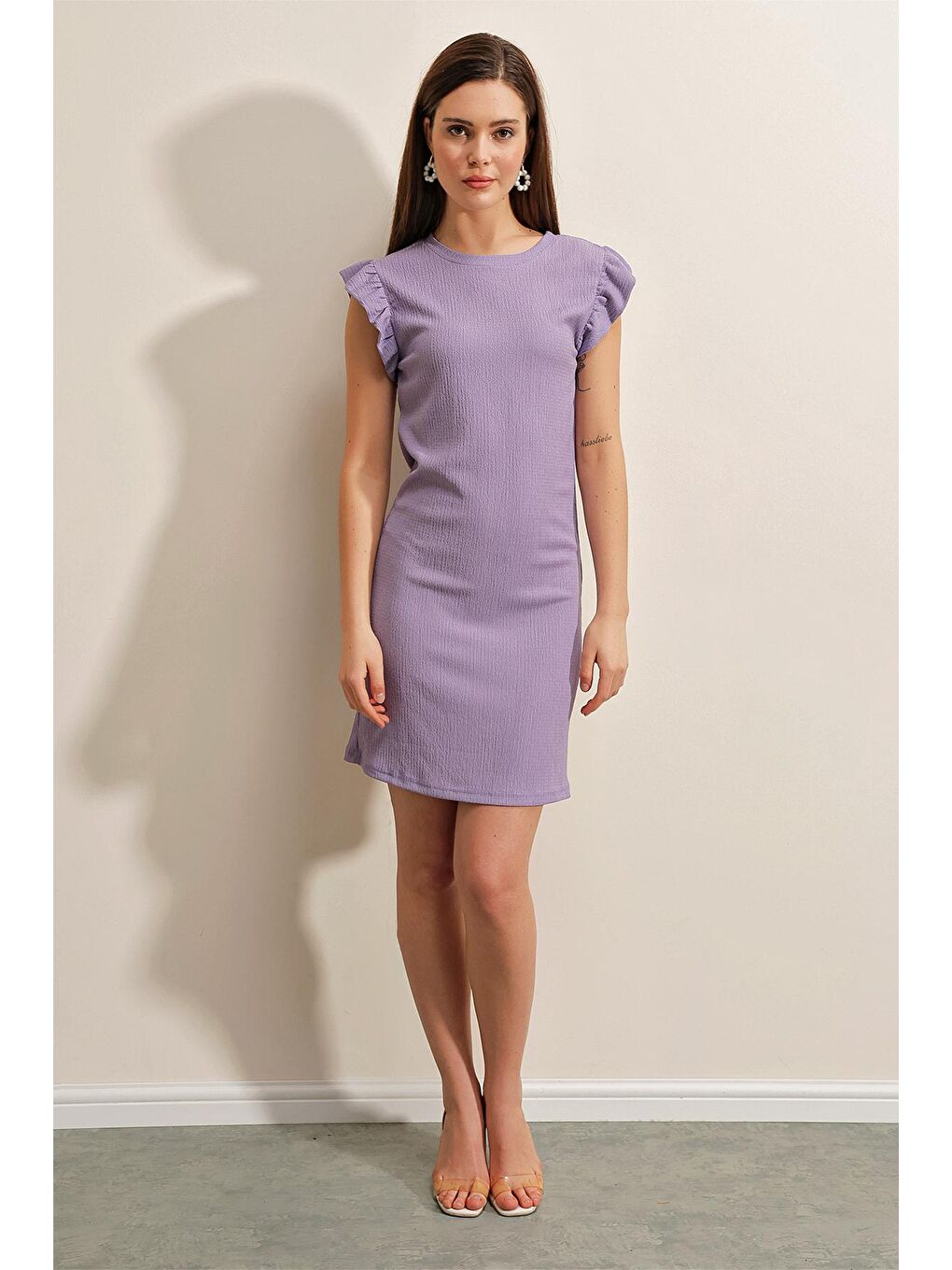 2338 Örme Elbise - Lila-1