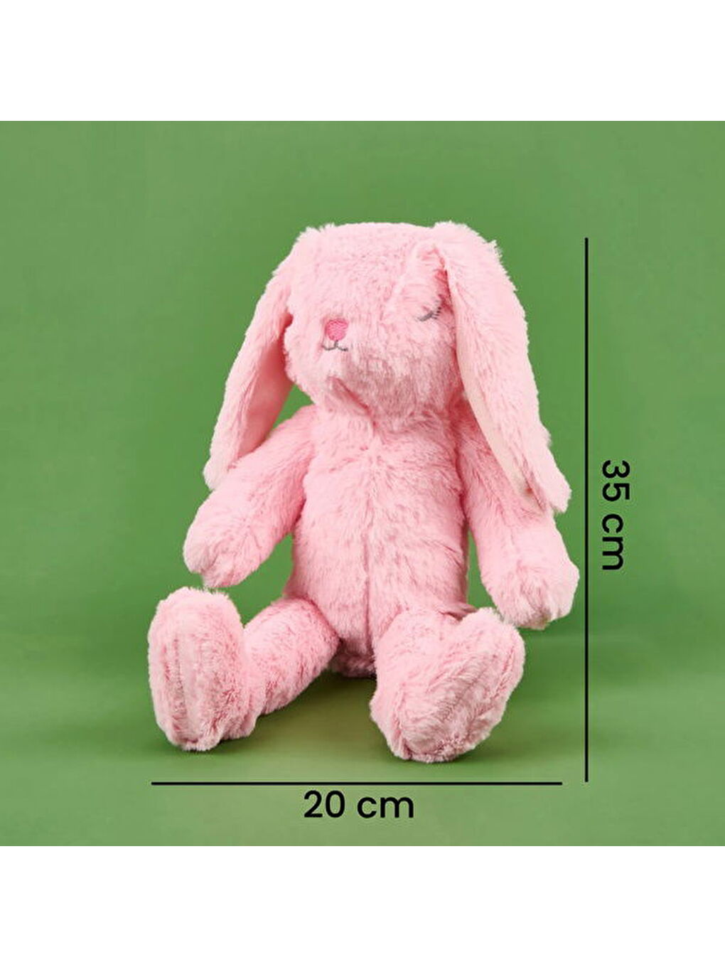 Soft Uyuyan Tavşan Figürlü Yastık - Pembe - 20x35 cm-4