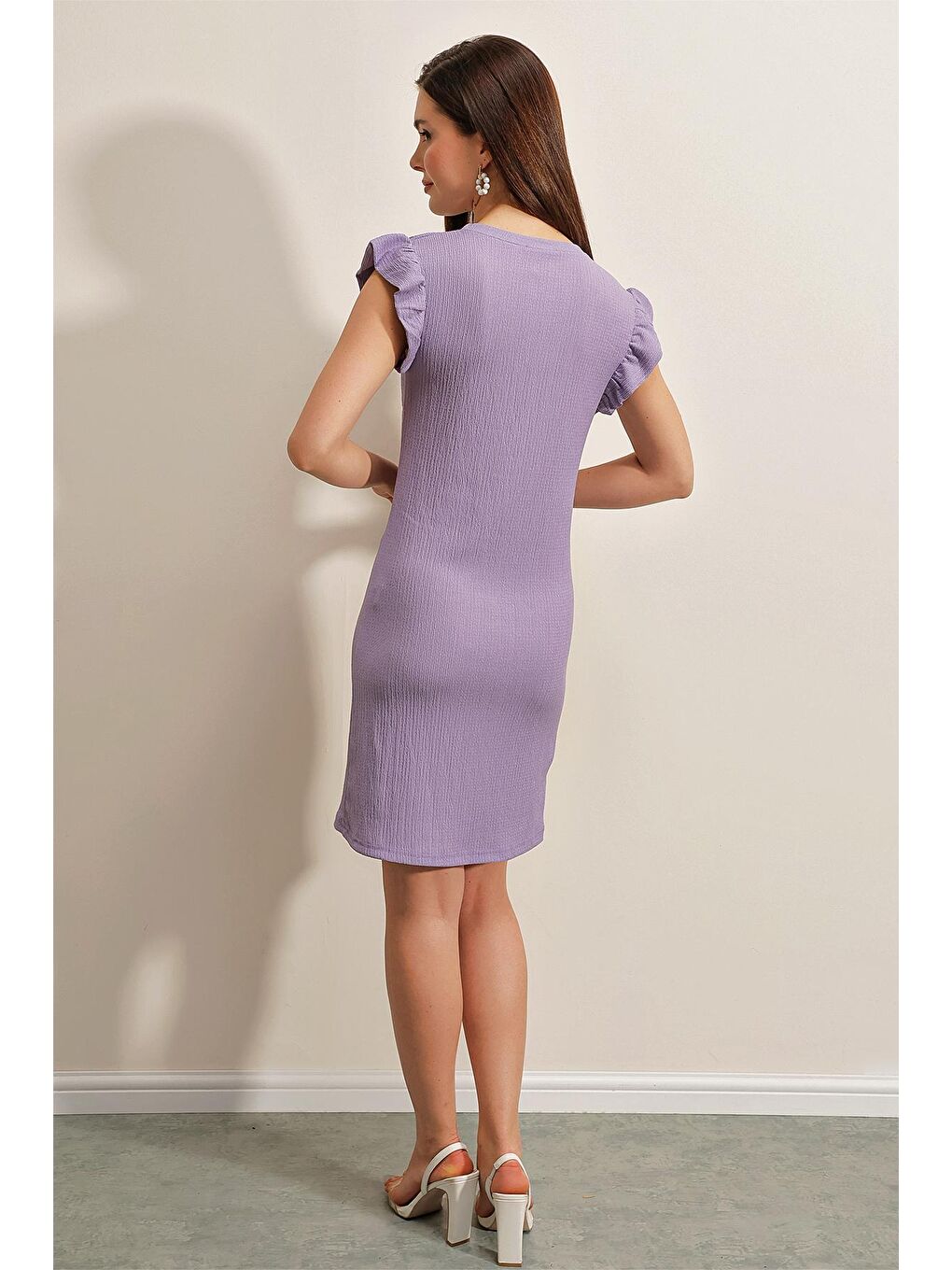 2338 Örme Elbise - Lila-4
