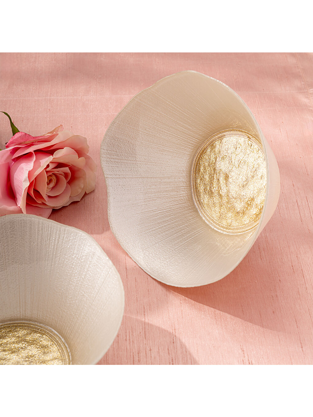 Sarı Golden 2 Parça Cam Konik Kase 21 cm-7