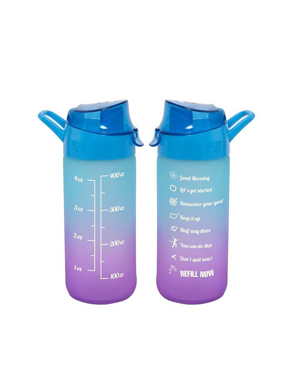 111808-160 Cam Su Şişesi - Motivasyon Su Matarası - Suluk Mavi