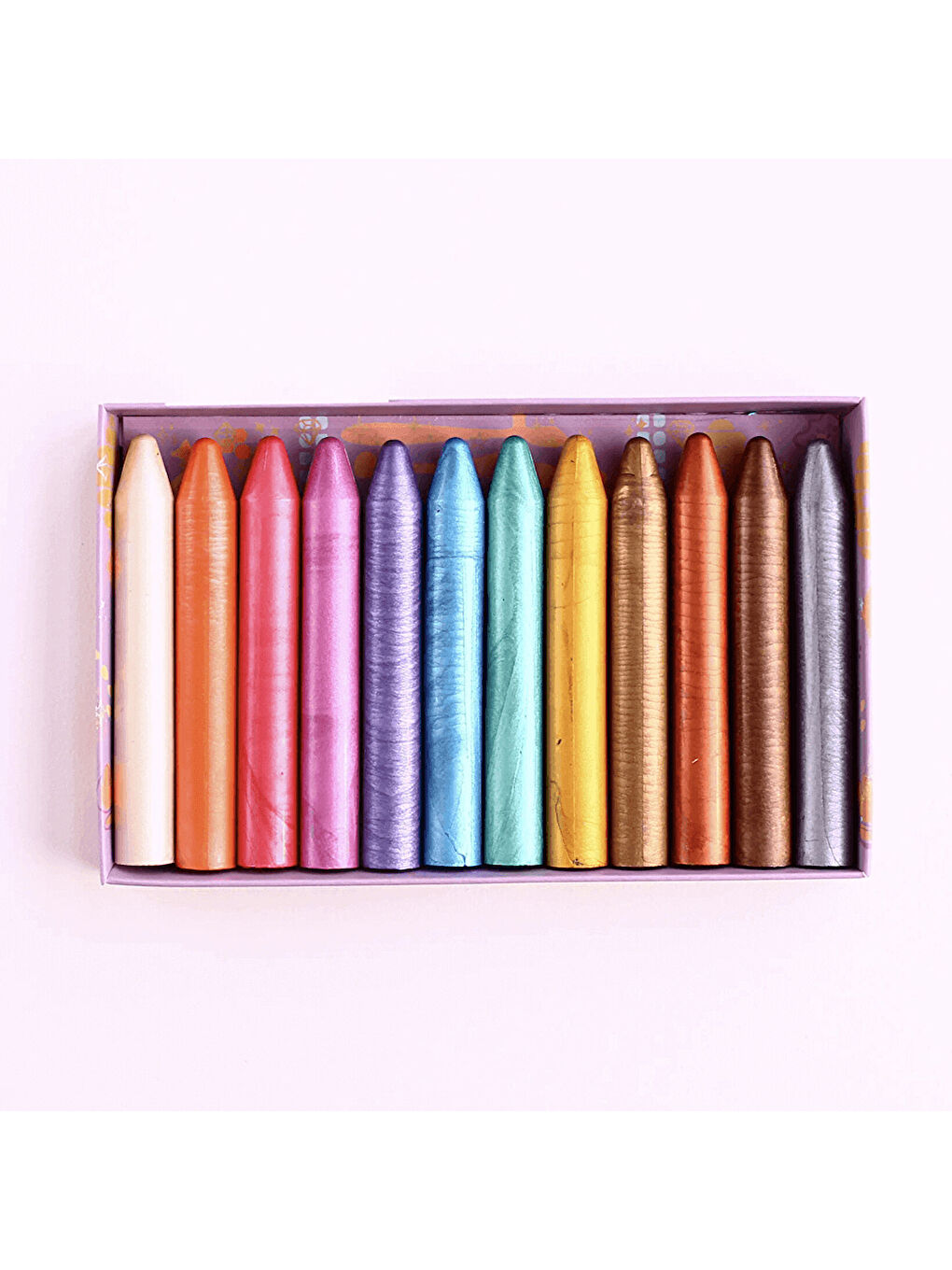 12'li Metalik Renk Kalem Balmumu Pastel Boya Seti-1