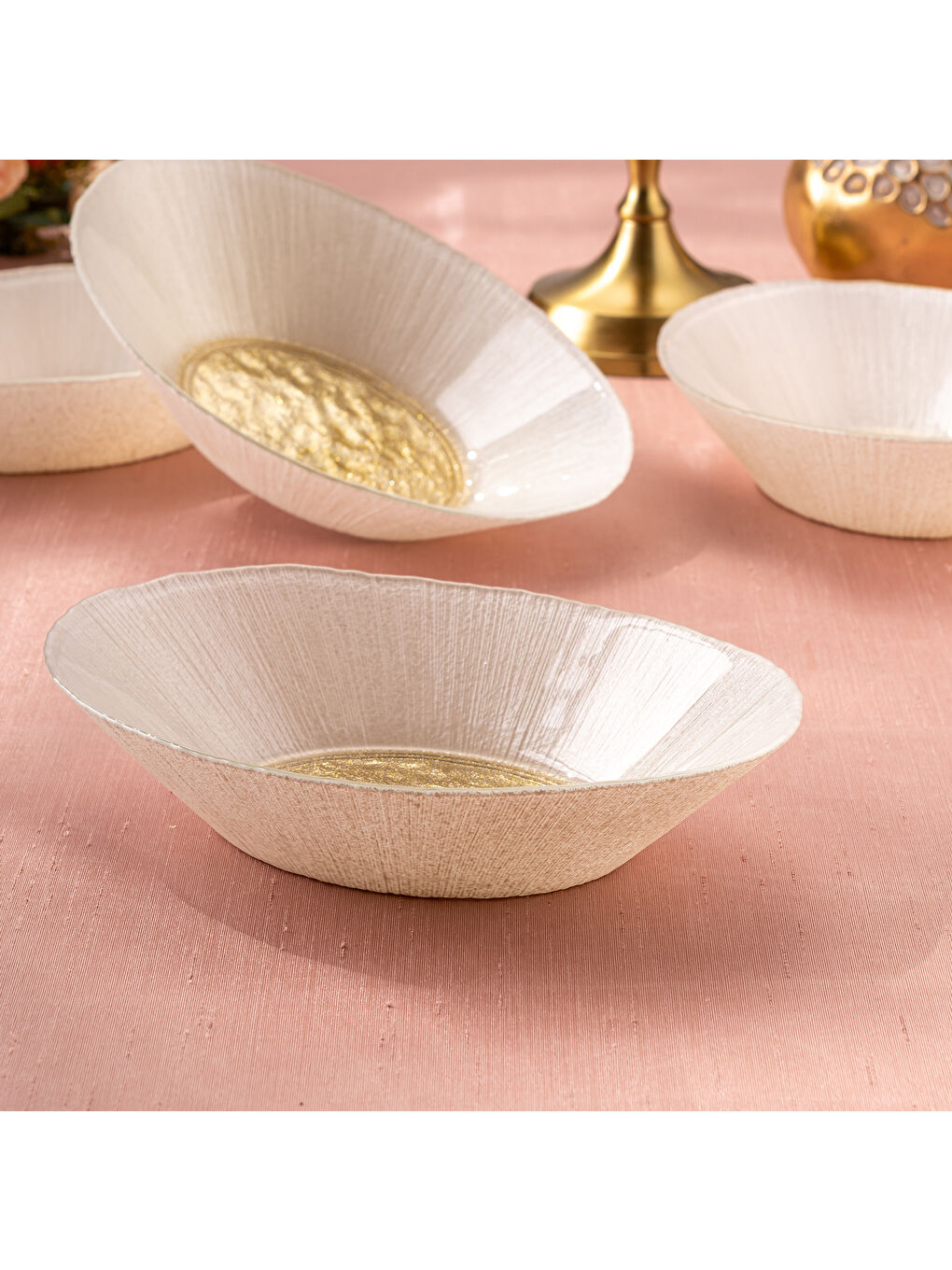 Sarı Golden 4 Parça Cam Gondol 21 cm-8