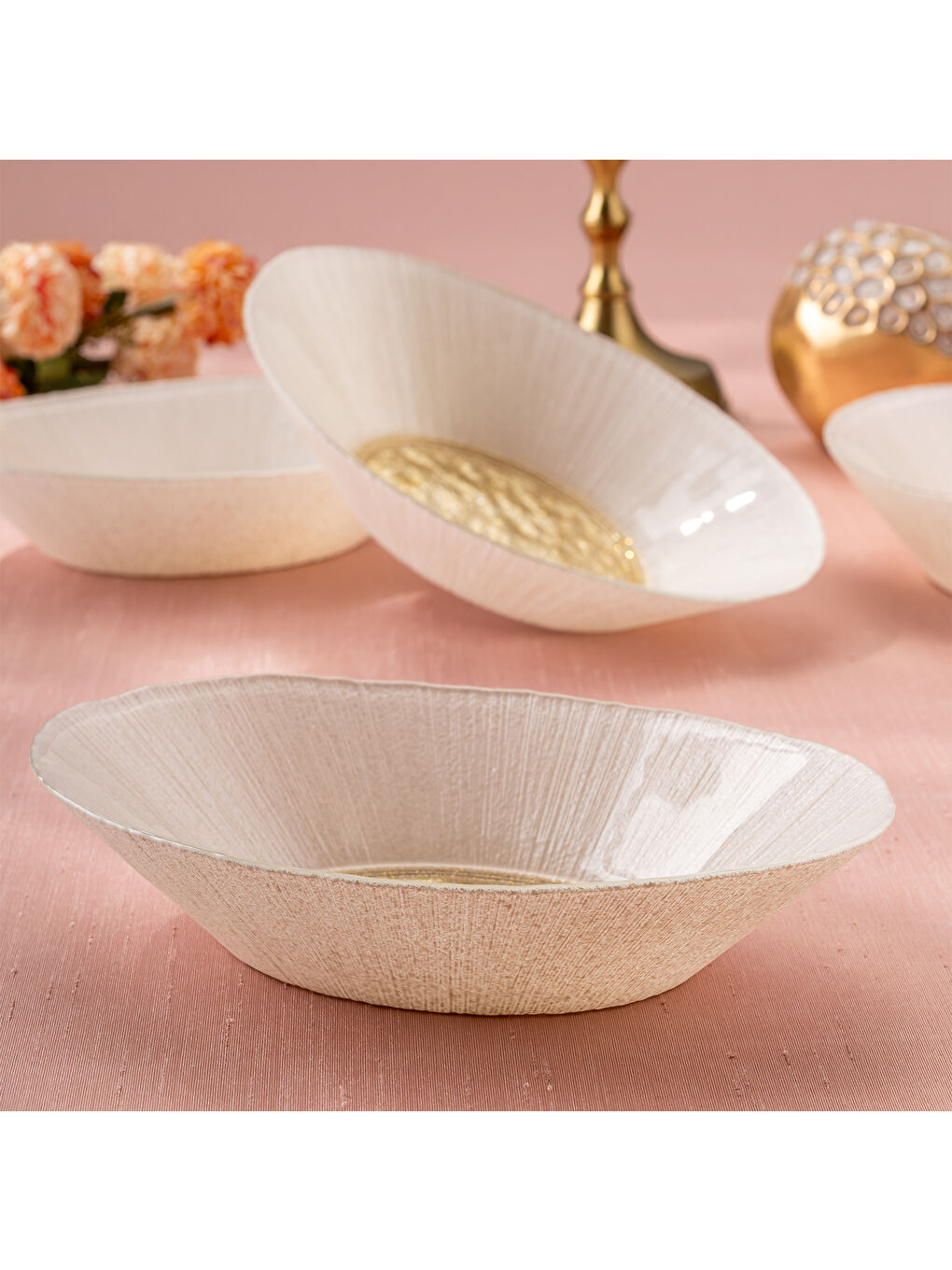 Sarı Golden 4 Parça Cam Gondol 21 cm-10