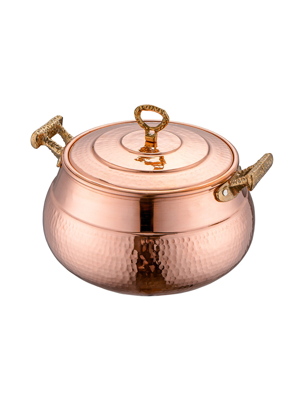 Turuncu Göbeklitepe Bakır Güveç Tencere 22 cm-8