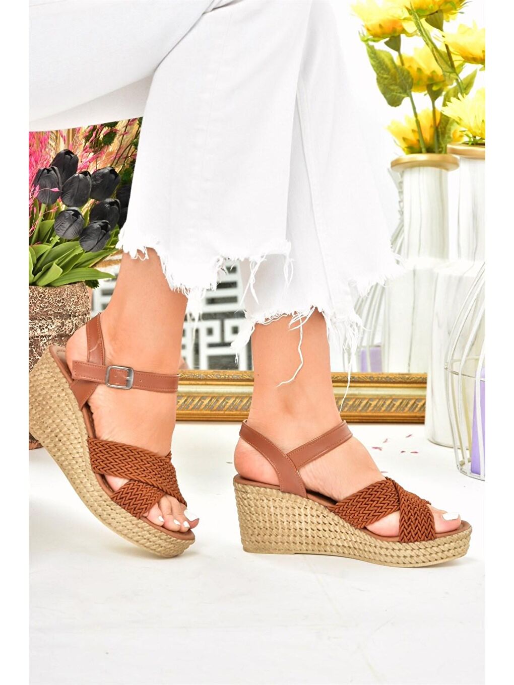 Kahverengi M250060304 Taba Dolgu Taban Kadın Ayakkabı-1