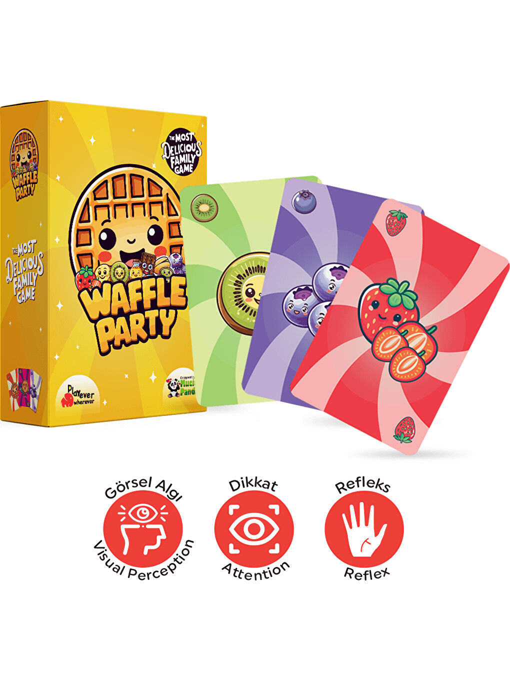 Waffle Party, Dikkat, Görsel Algı ve Refleks Geliştiren Kart Oyunu (4-7 Yaş)