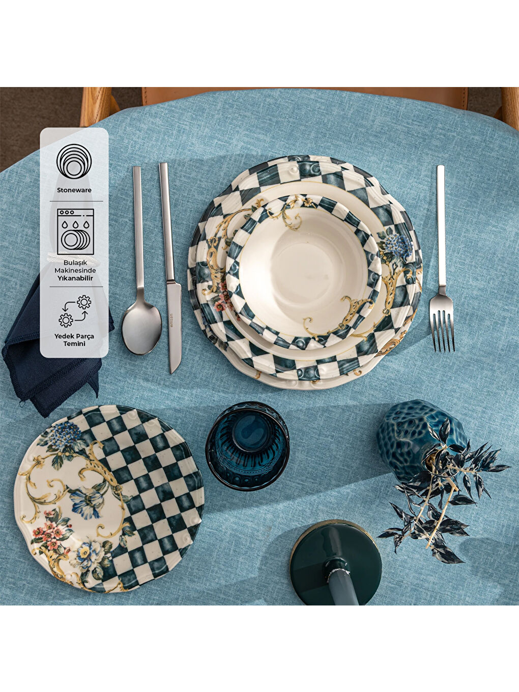 Beyaz Victoria 24 Parça 6 Kişilik Yemek Takımı-8