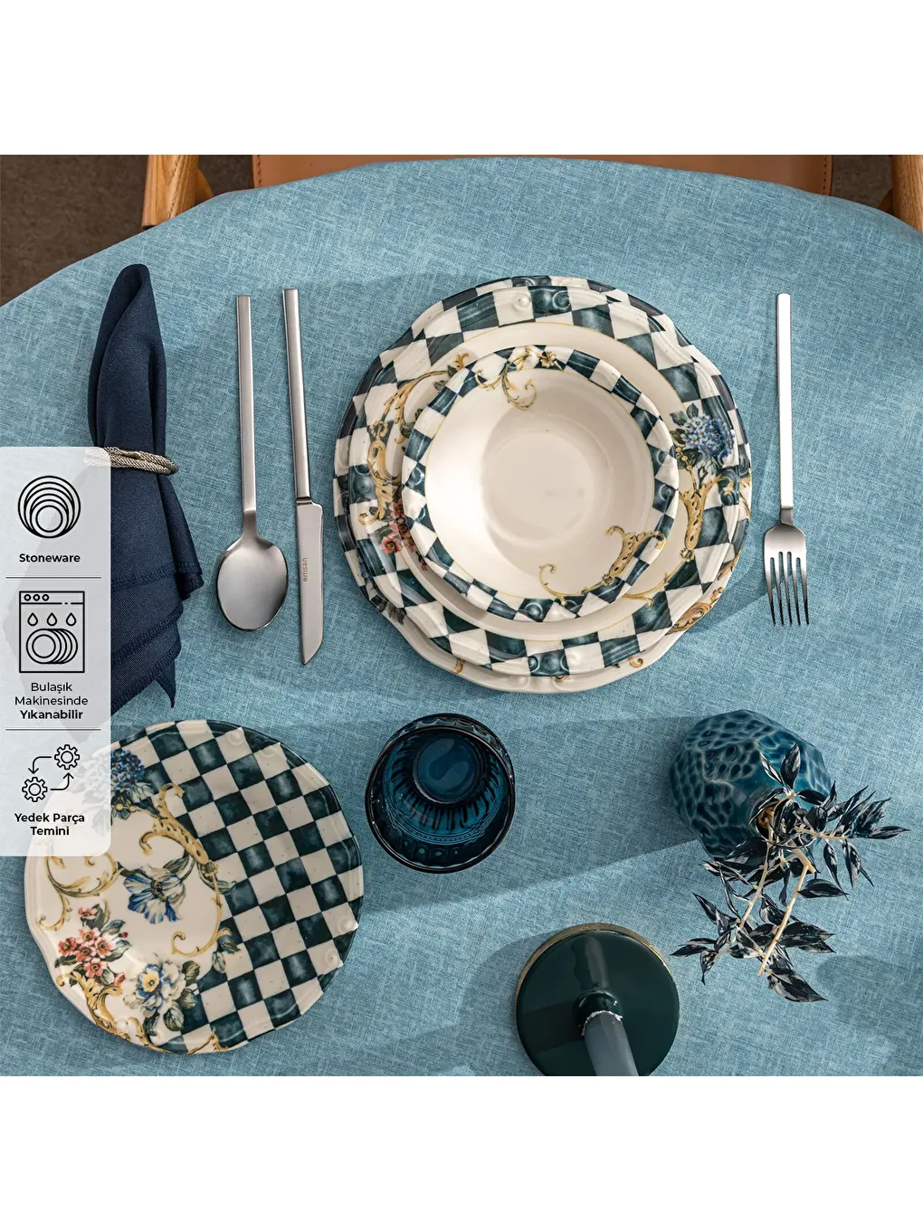 Beyaz Victoria 24 Parça 6 Kişilik Yemek Takımı-9