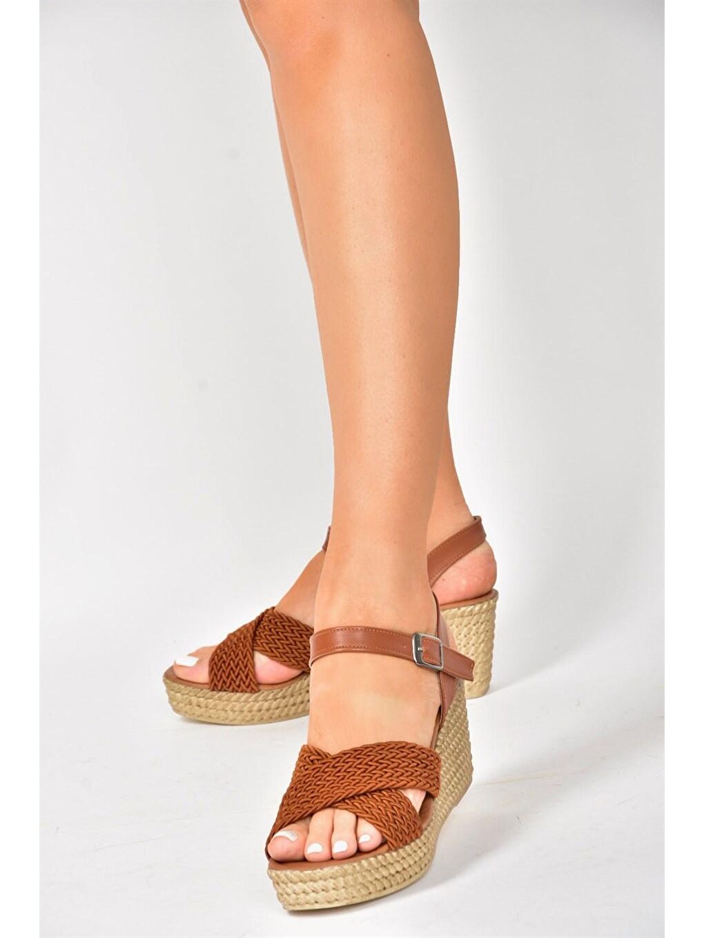 Kahverengi M250060304 Taba Dolgu Taban Kadın Ayakkabı-4