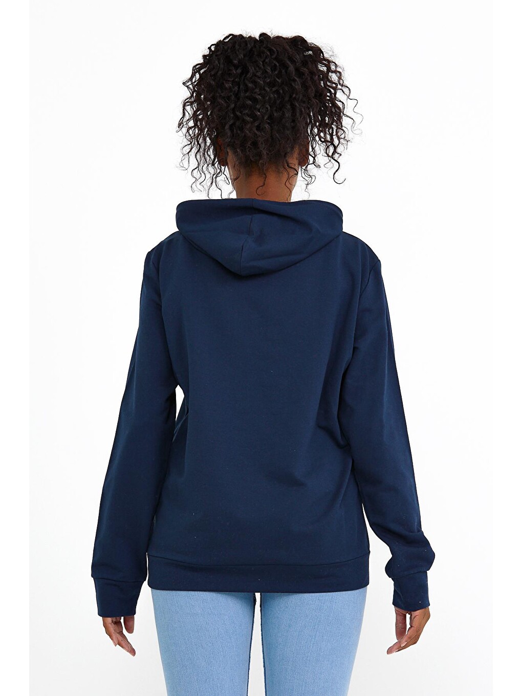 Lacivert Kadın Kapüşonlu Regular Fit Tokya Baskılı Sweatshirt Spr22swk164-4