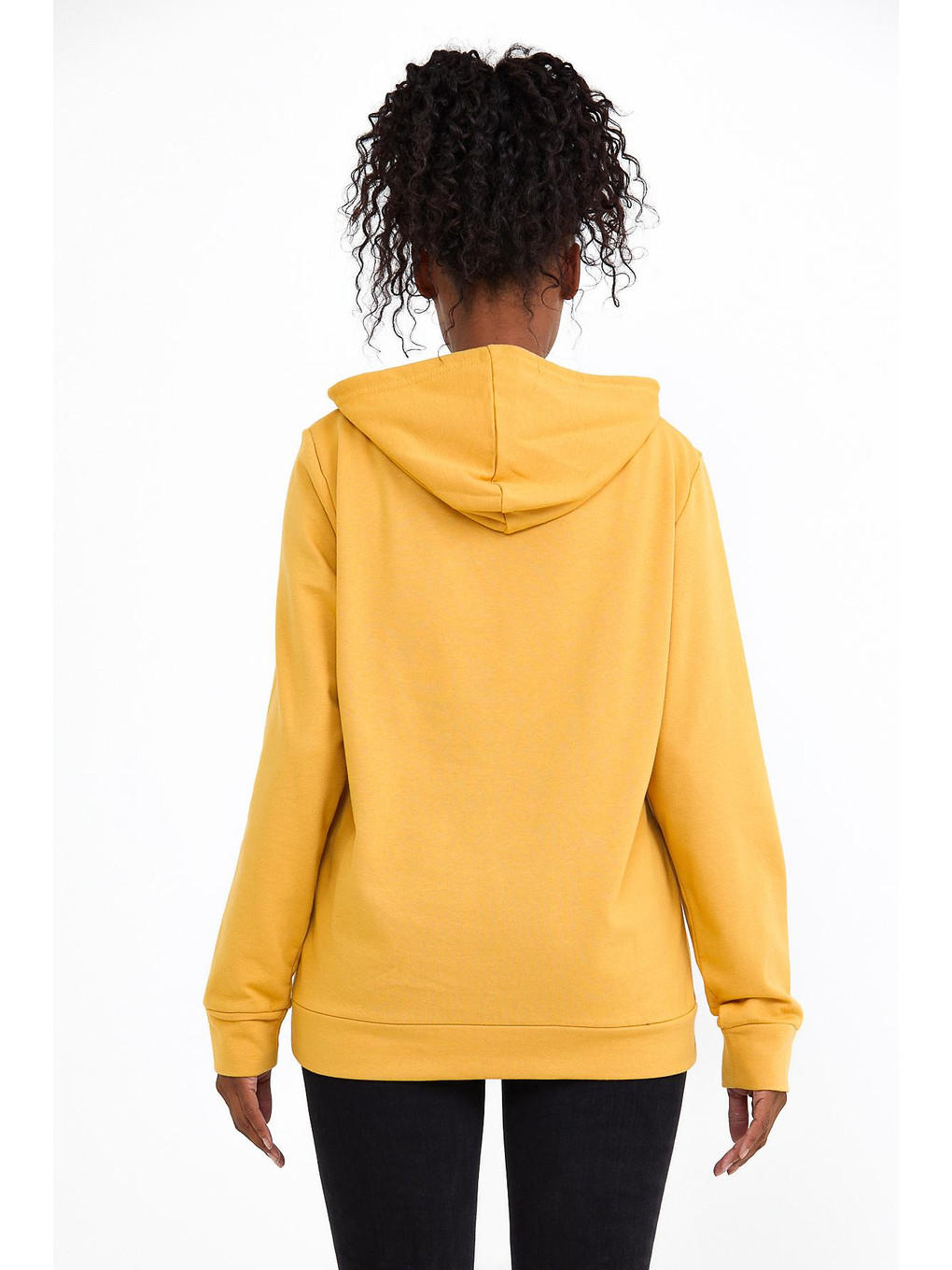 Sarı Kadın Kapüşonlu Regular Fit Tokya Baskılı Sweatshirt Spr22swk164-4