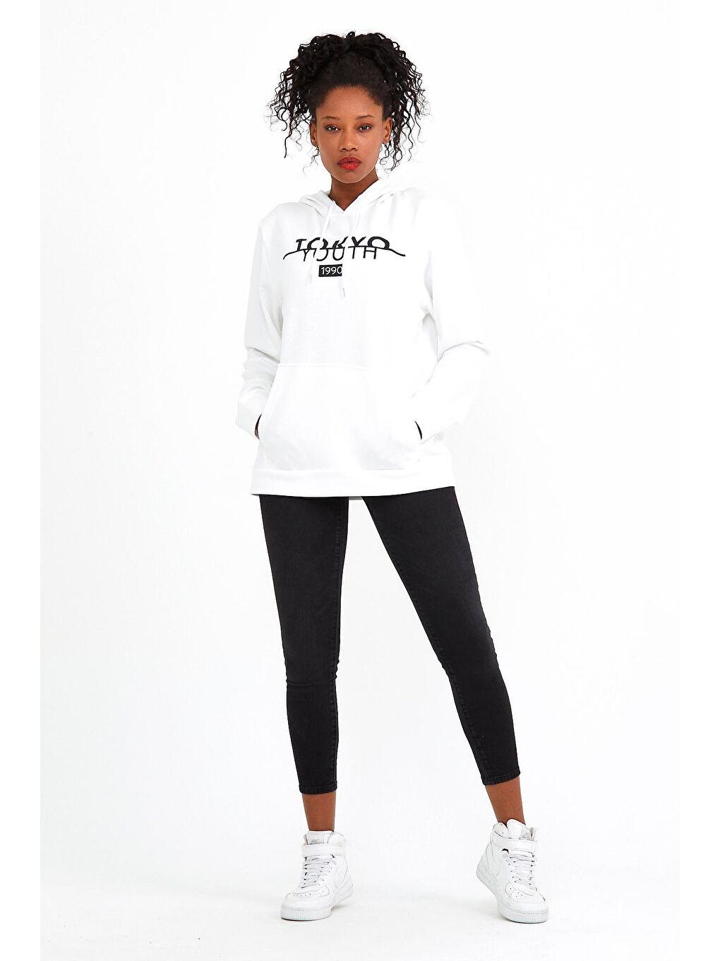 Süperlife Ekru Kadın Kapşonlu Regular Fit Tokya Baskılı Sweatshirt SPR22SWK164 - 3