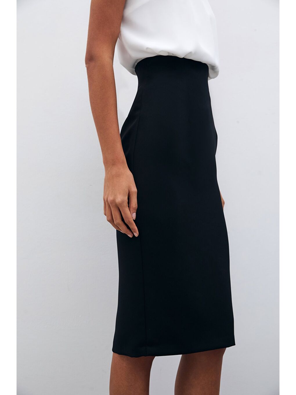 Düz Kalem Etek - Siyah-6