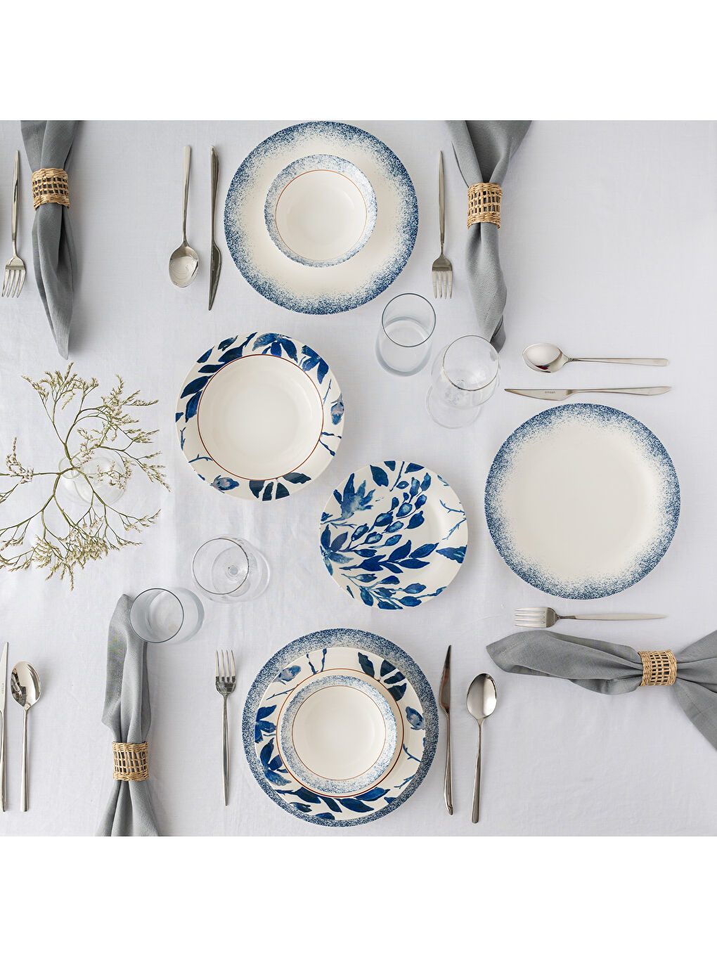 Beyaz Lilabelle 24 Parça 6 Kişilik Yemek Takımı Yuvarlak-7