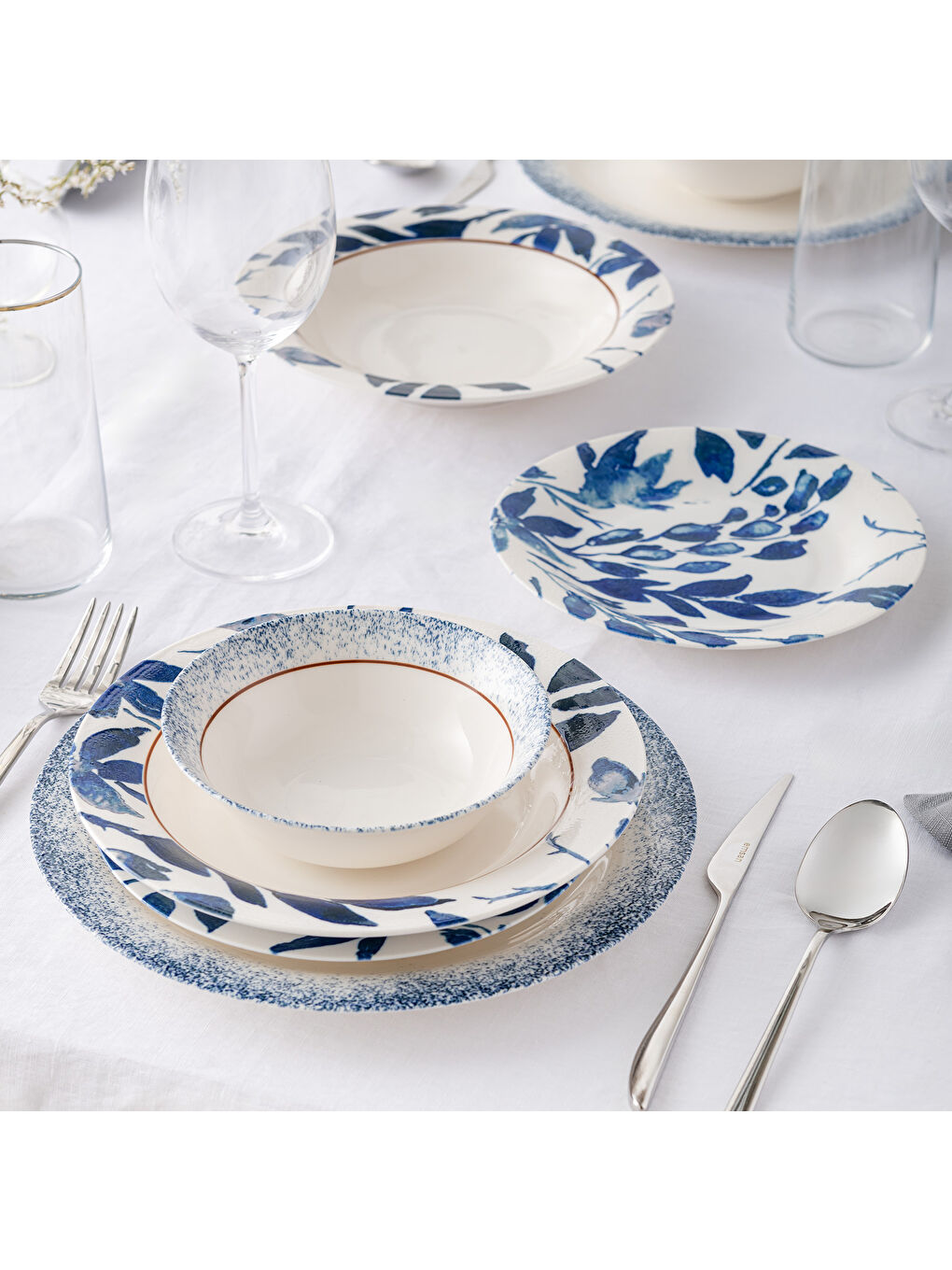 Beyaz Lilabelle 24 Parça 6 Kişilik Yemek Takımı Yuvarlak-10