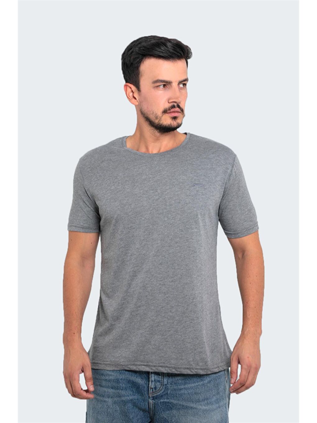 SANDER KTN Büyük Beden Erkek Tişört Koyu Gri-2