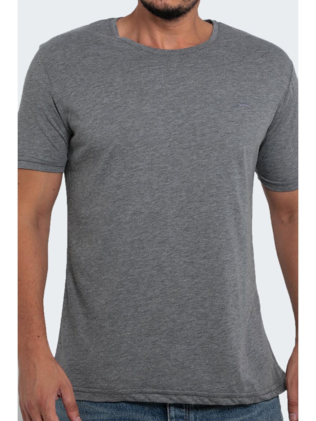 SANDER KTN Büyük Beden Erkek Tişört Koyu Gri-3