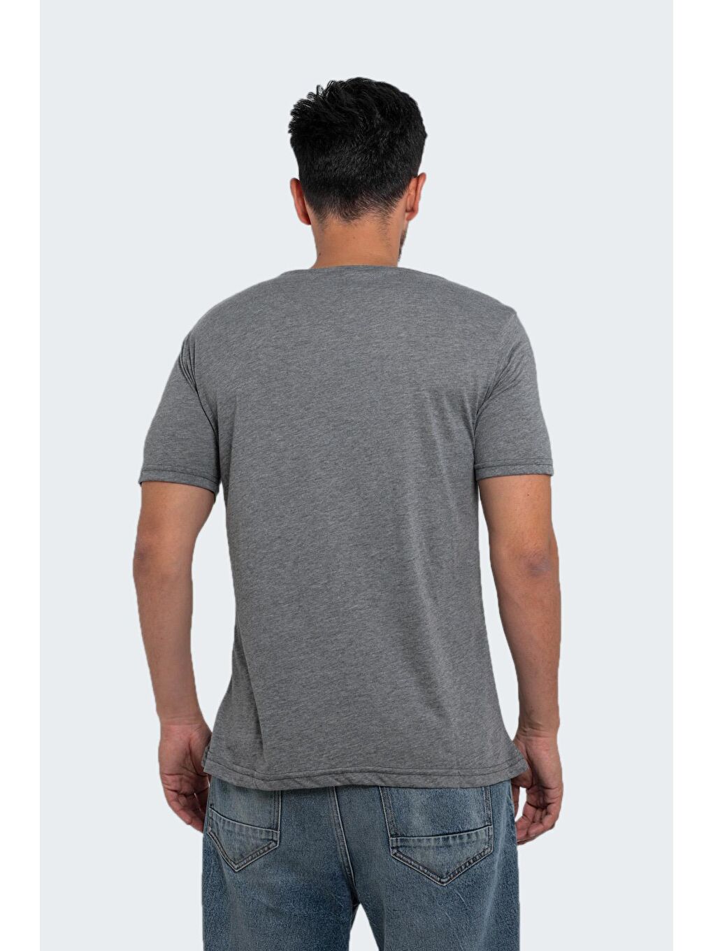 SANDER KTN Büyük Beden Erkek Tişört Koyu Gri-4