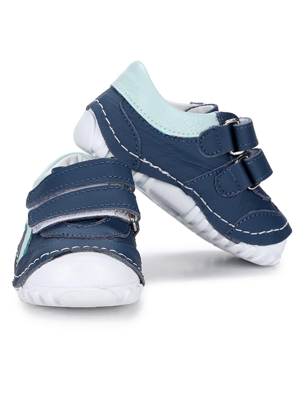 Mavi %100 Deri Cırtlı Erkek/Kız Çocuk Ayakkabı Teo A102-1