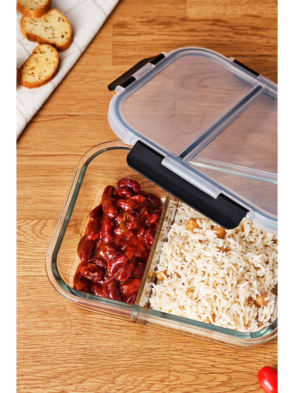 Renksiz Twin 1360 ml Borosilikat Saklama Kabı-5