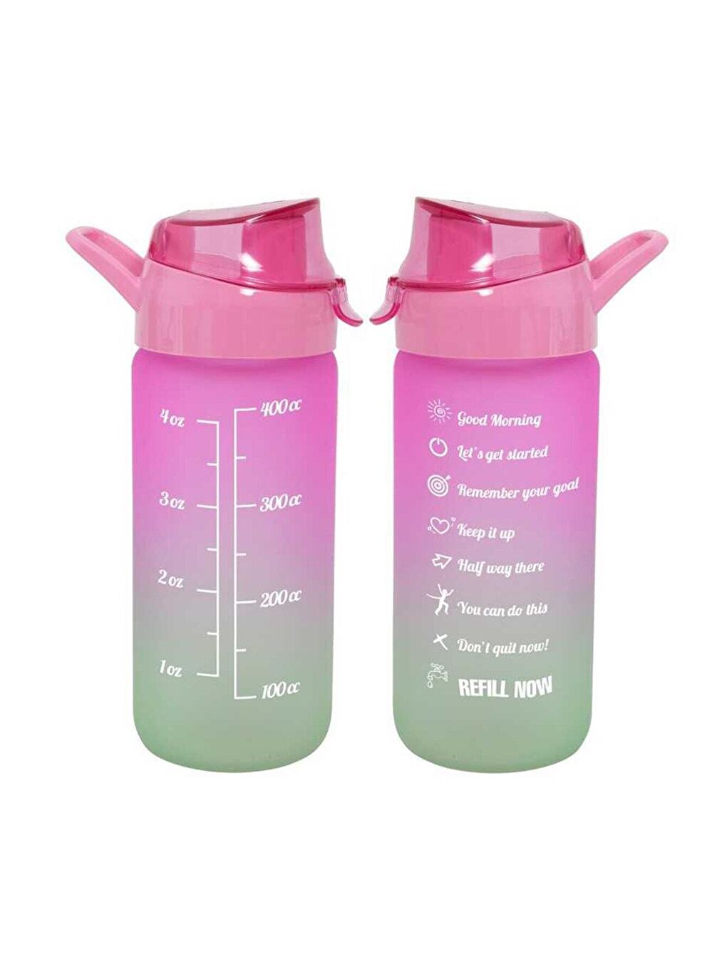 111808-161 Cam Su Şişesi - Motivasyon Su Matarası - Suluk Pembe