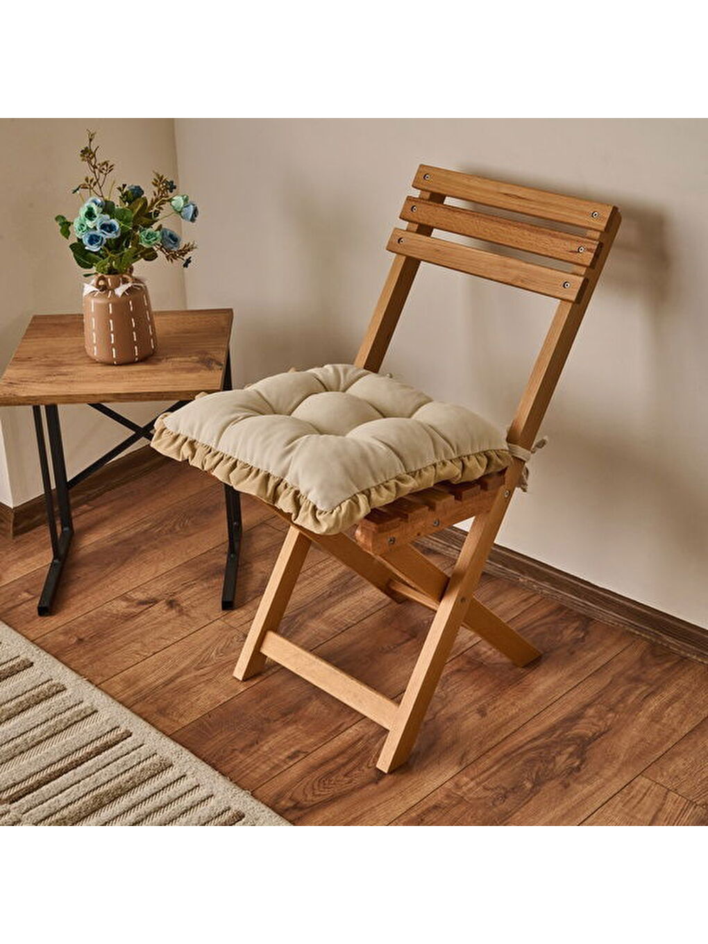 Soft Maia Sandalye Minderi - Bej - 40x40 cm-4