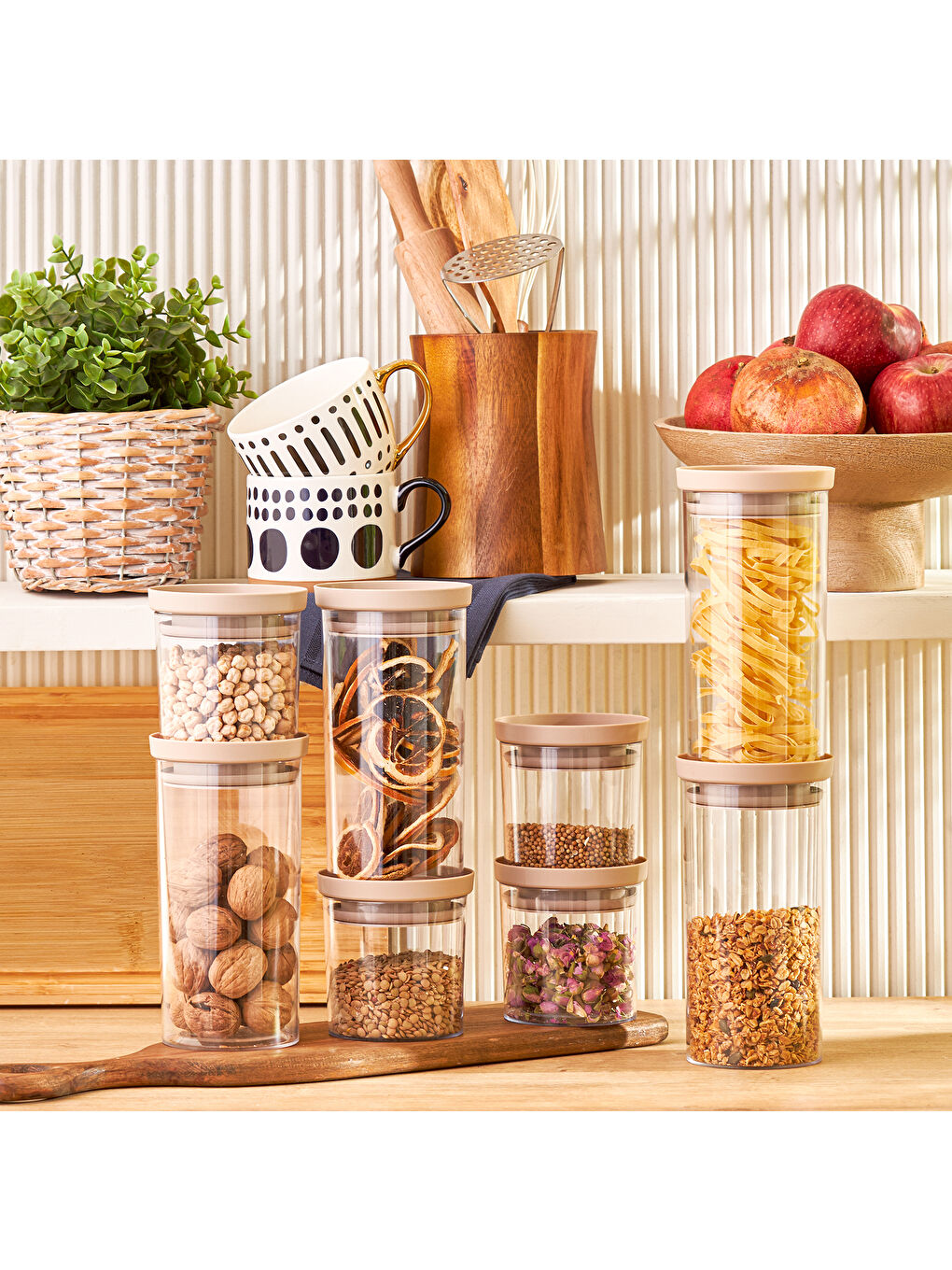 Arya 8'li Saklama Kabı Bej-6