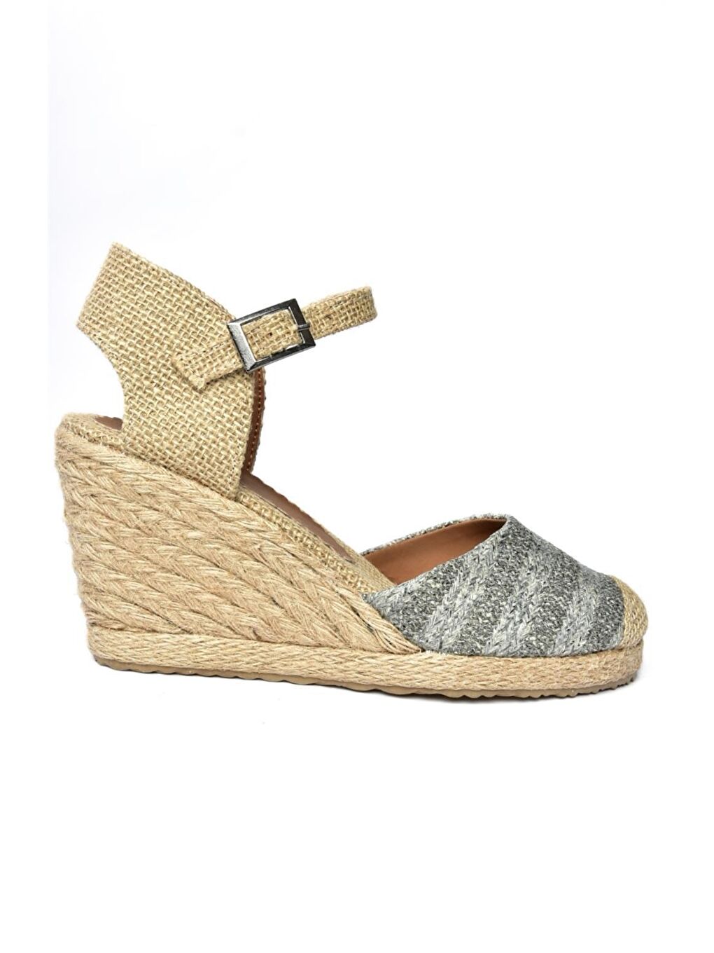 P241612017 Gri Dolgu Taban Kadın Ayakkabı-4