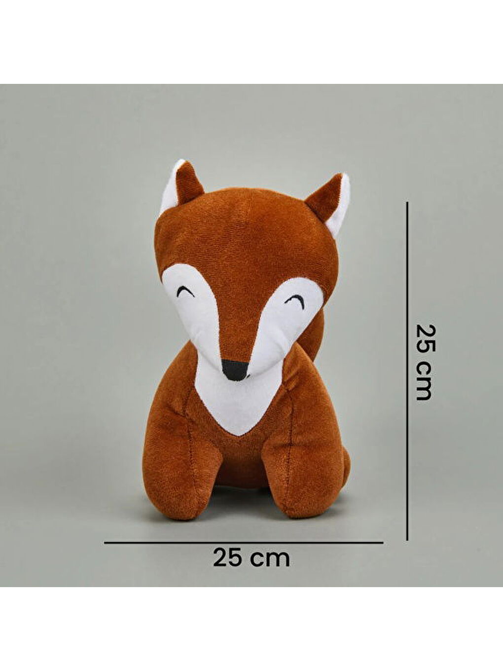 Soft Tilki Figürlü Yastık - Kahverengi - 25x25 cm-3