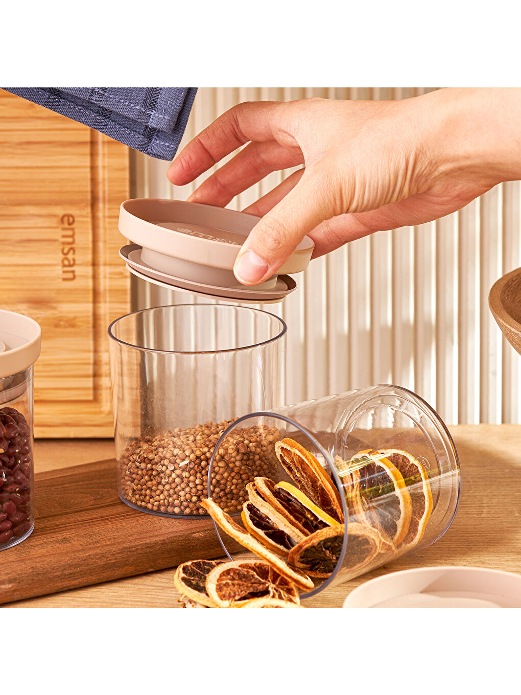 Arya 6'lı Küçük Saklama Kabı Bej-9