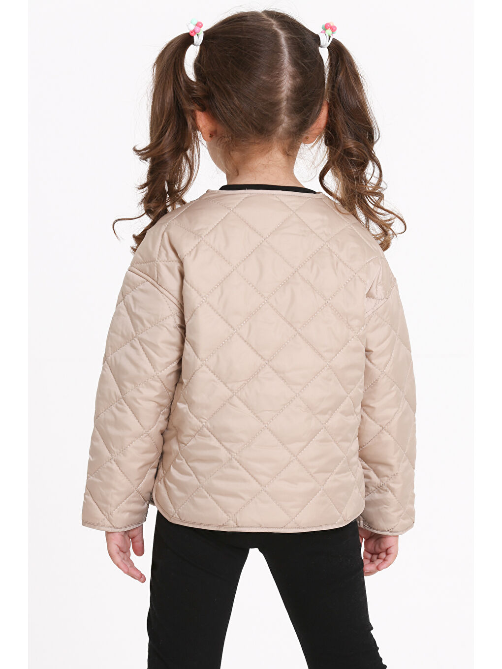 Kız Çocuk Bej Kruvaze Kapama Kapitone Mevsimlik 1-6 Yaş Mont - 23237-2-4