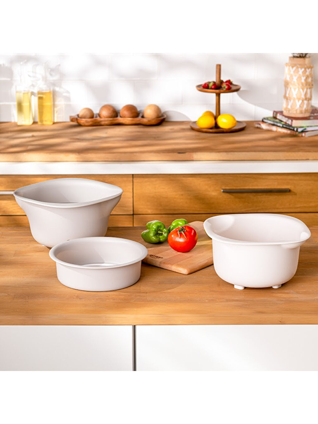 Beyaz Soft 3'lü Süzgeç Seti-6